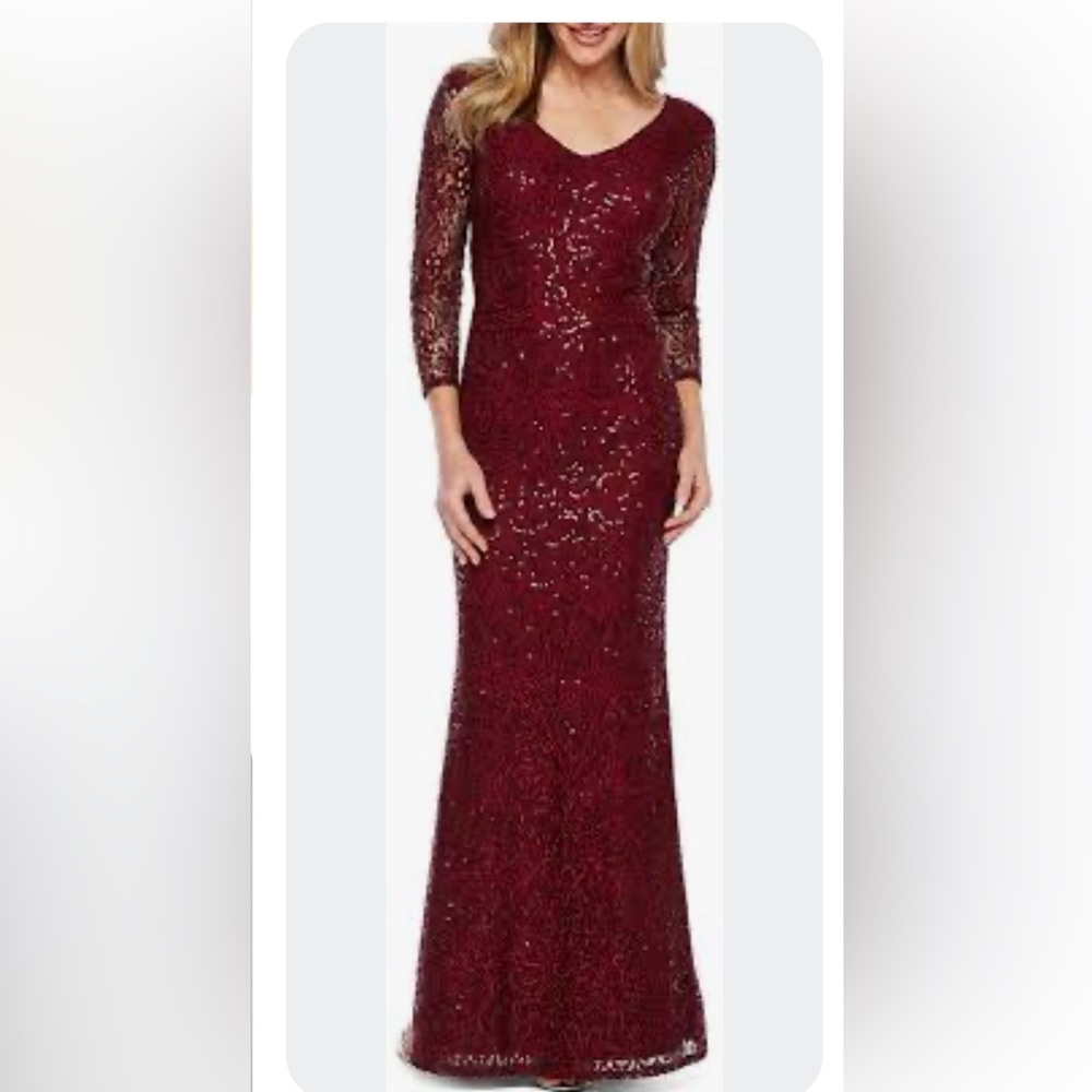 Blu Sage Burgundy Sequin gown